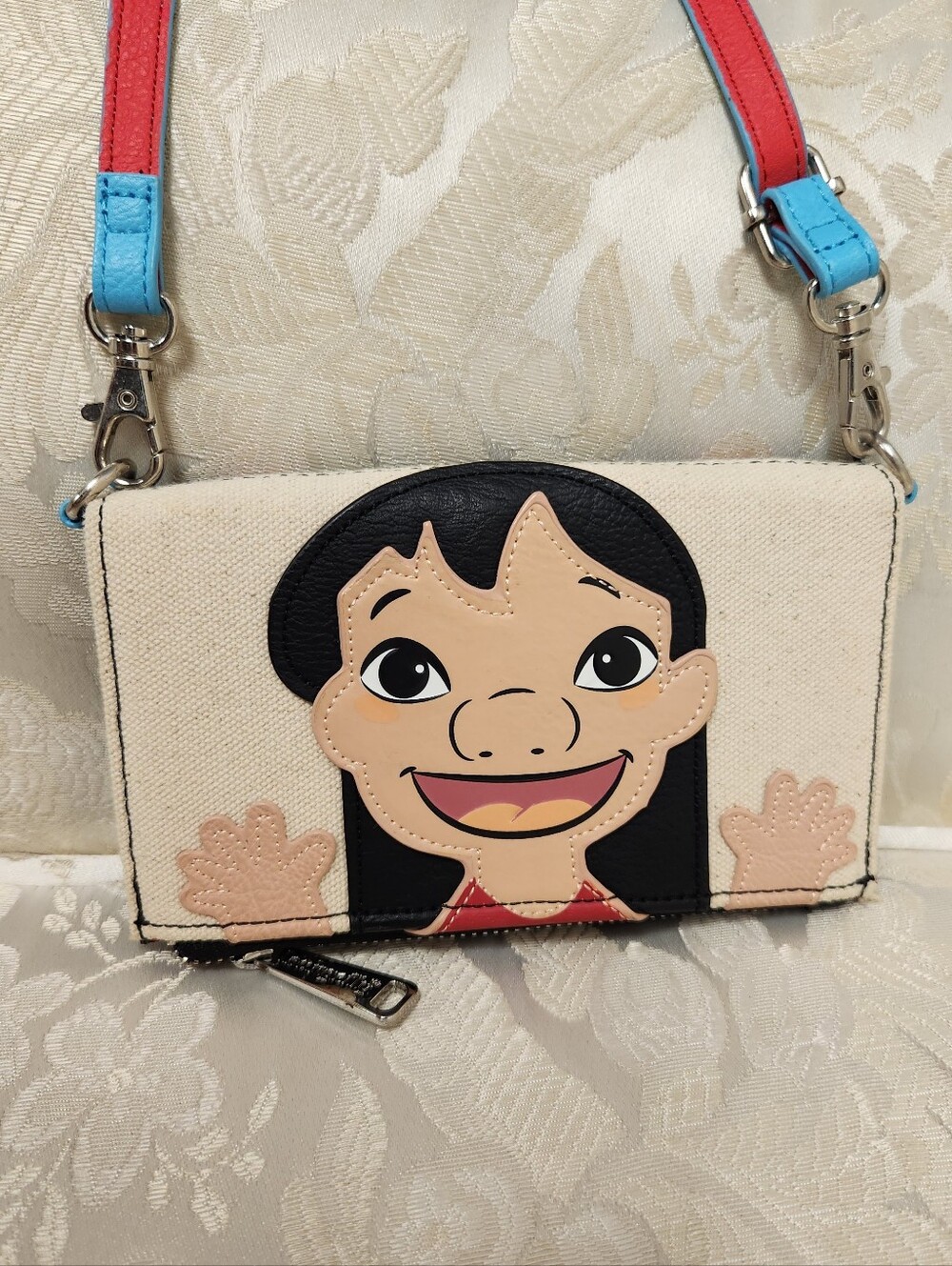 Disney Lilo & Stitch Double Sided Loungefly wallet With Removable purse strap